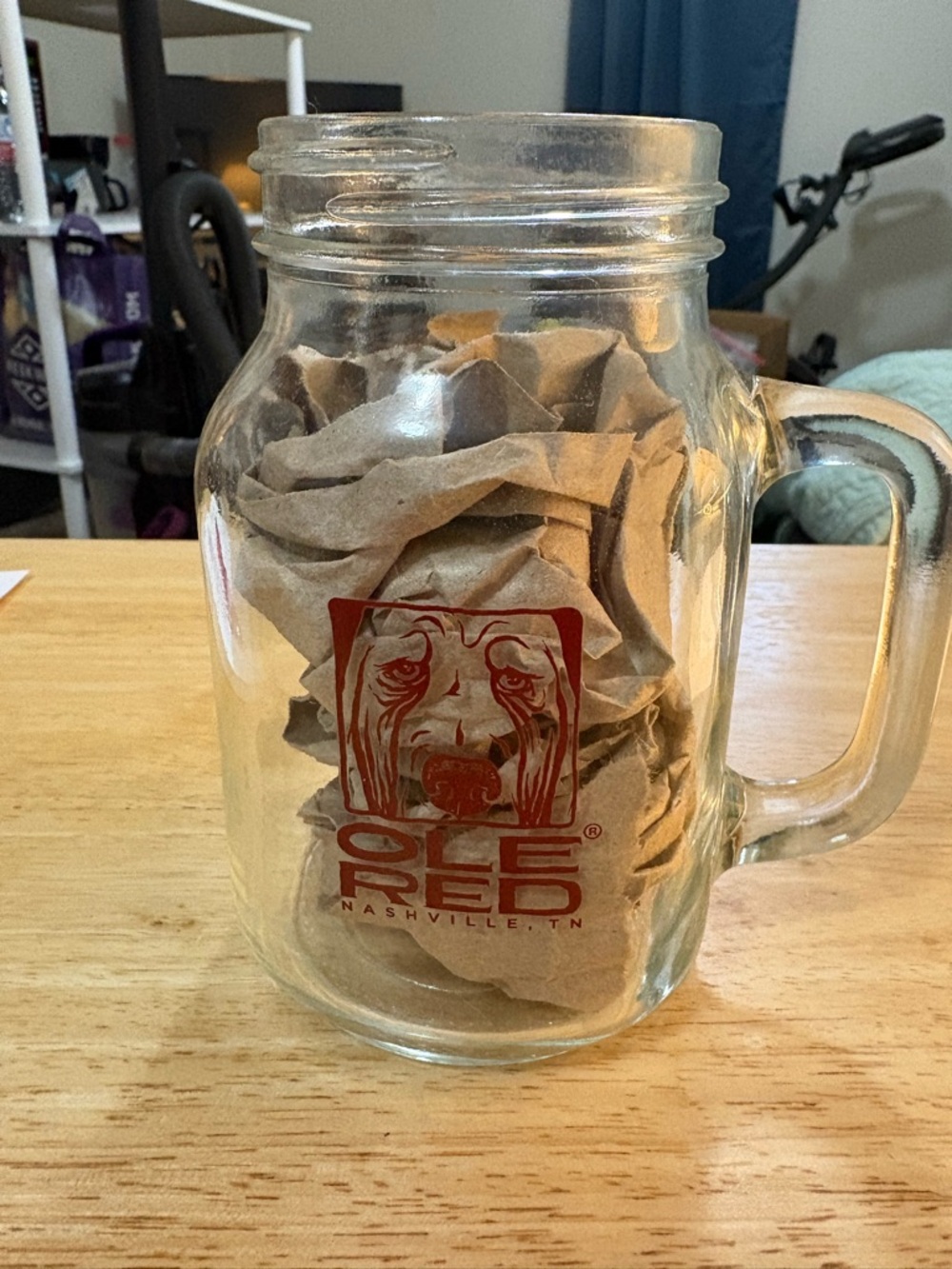Blake Sheldon’s restaurant Nashville Ole Red Mason style drinking jar 20 ozs
